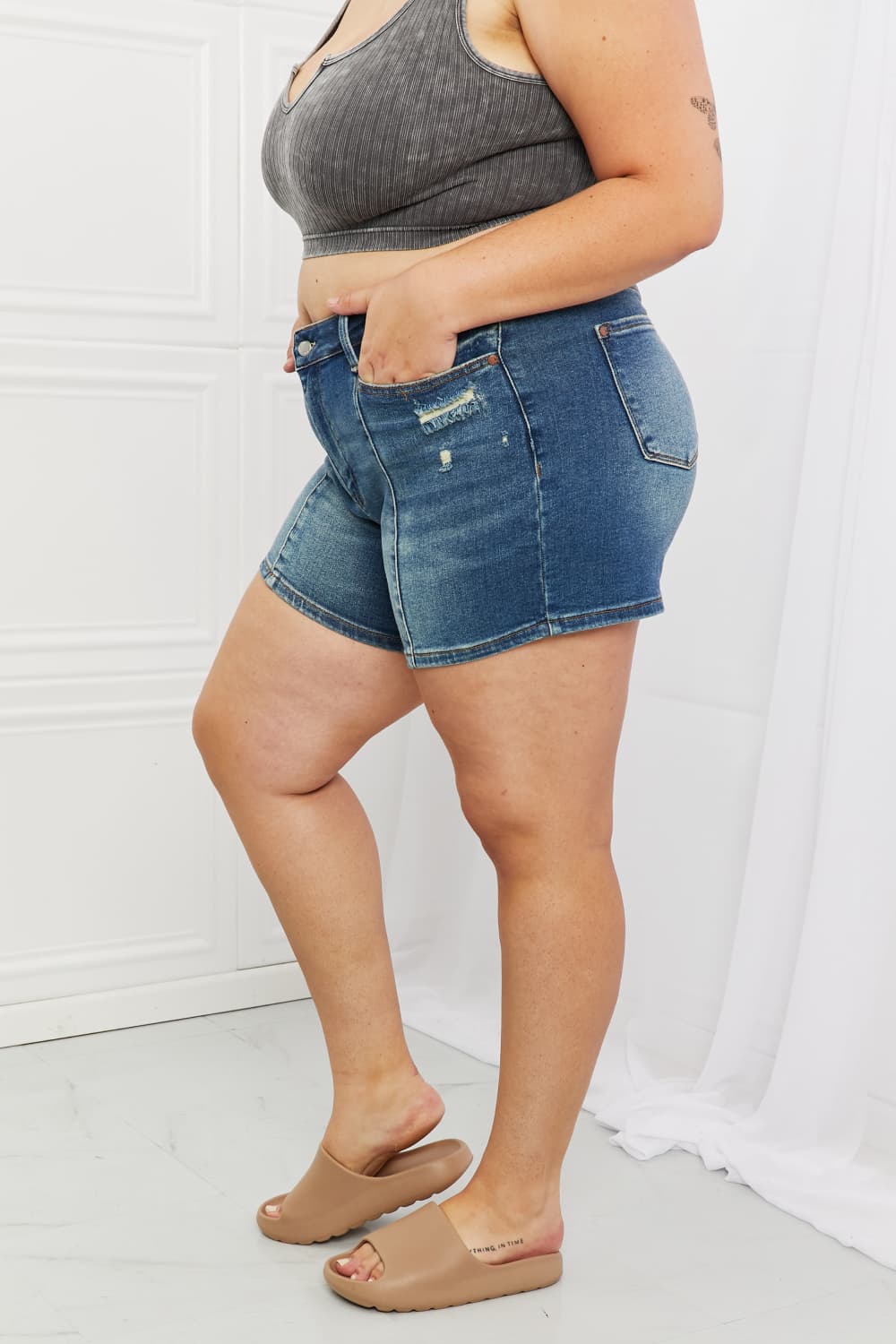 Judy Blue Amber Full Size Front Seam Shorts