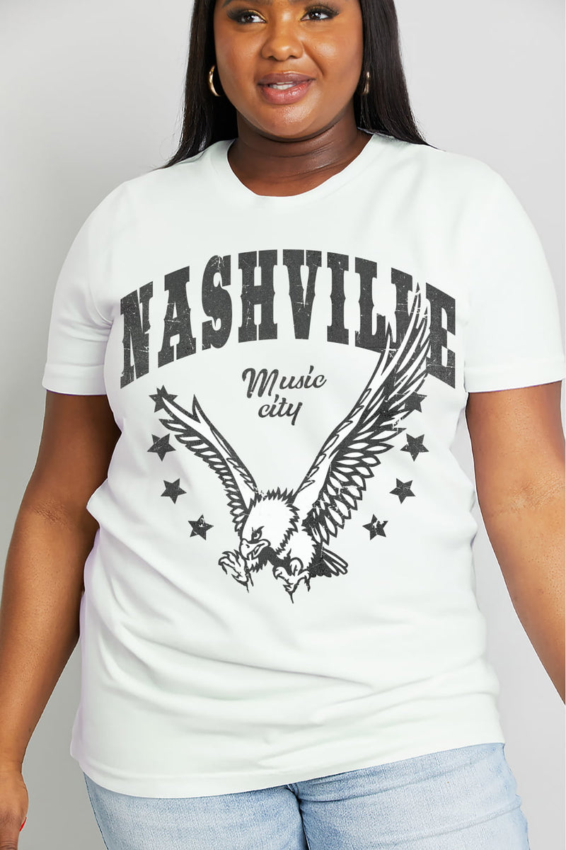 Simply Love Simply Love Full Size NASHVILLE MUSIC CITY Graphic Cotton Tee