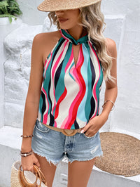 Multicolored Grecian Neck Tank