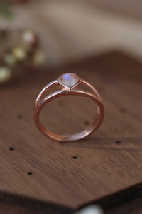 Moonstone Heart 925 Sterling Silver Ring